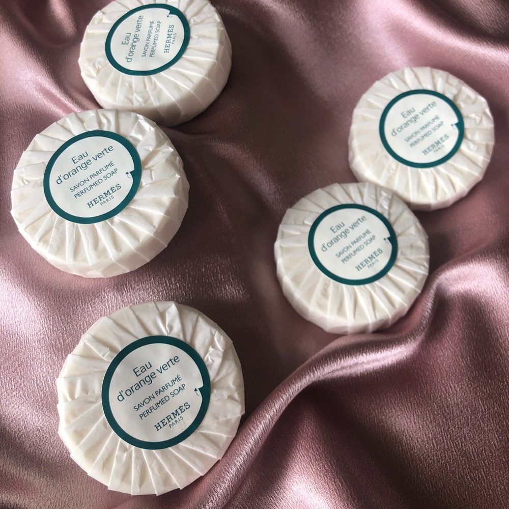Five Hermes Eau d'orange verte soaps